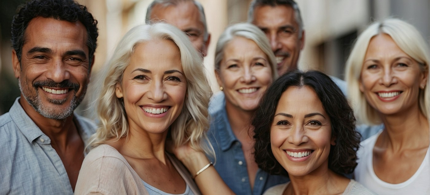 Group of smiling adults