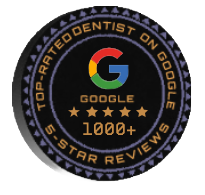Top rated dentist on Google badge